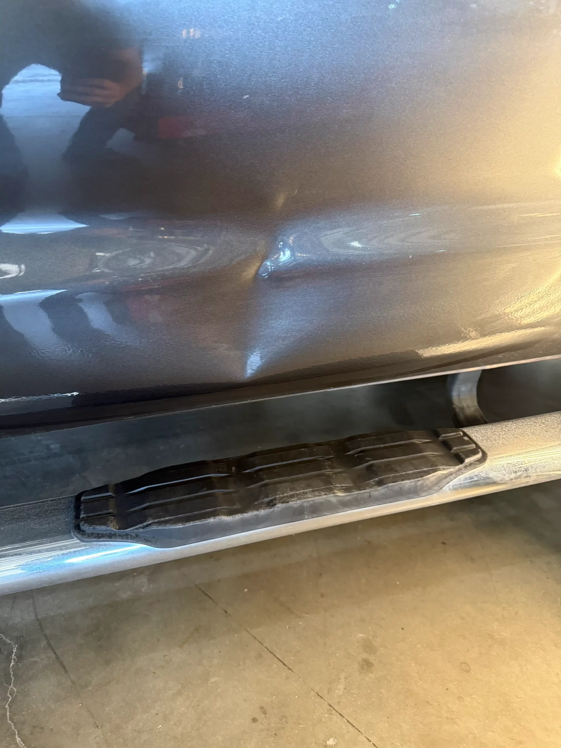 Before: Large body dent eliminated using advanced PDR methods